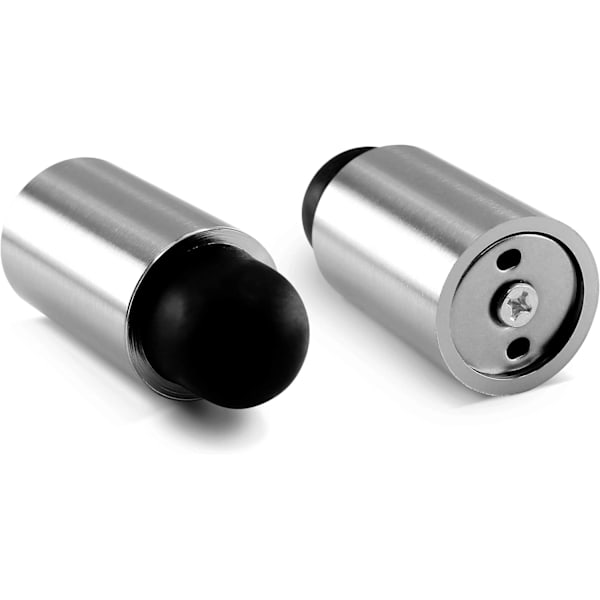 3 Tommers / 77mm Dørstopper i Rustfritt Stål, Veggmontert Dørstopper med Lydløs Gummistøtfanger - Børstet Finish - 1 Pakning 3 Inch -A