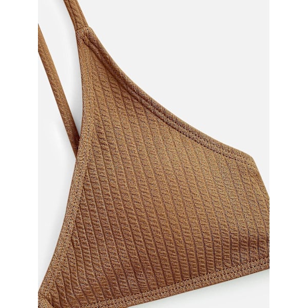 WJSM Dame Ribbet O-Ring String Bikini Badetøj Cheeky Thong Badetøj To Dele Badedragt 338_brown S