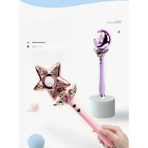 Magic Fairy Stick, Star Moon Shape Princess Stick Barn Fairy Wands med Ljus & Musik Sailor Moon Wand