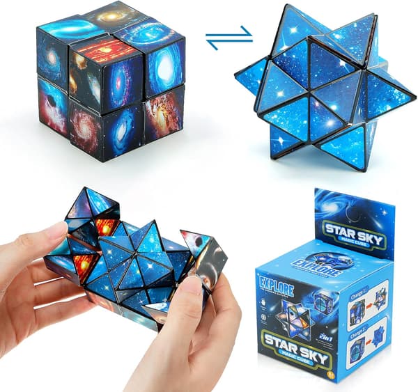 Stjerneterning, 2 i 1 Combo Infinity Cube Fidget Legetøj Magic Star Cube Glat Overflade Magic Cube Puslespil til Stress og Angstlindring Mini Legetøj