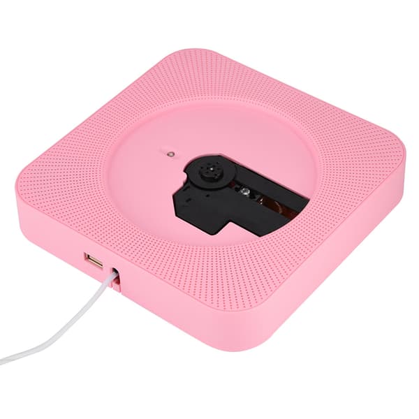 Ny väggmonterad Bluetooth CD-spelare högtalare med fjärrkontroll (rosa)