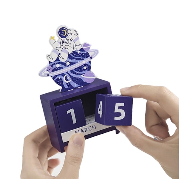 Träevighetskalender Nedräkning Månad Datum Block Kuber Kalender Söta Skrivbordsdekoration Type 2