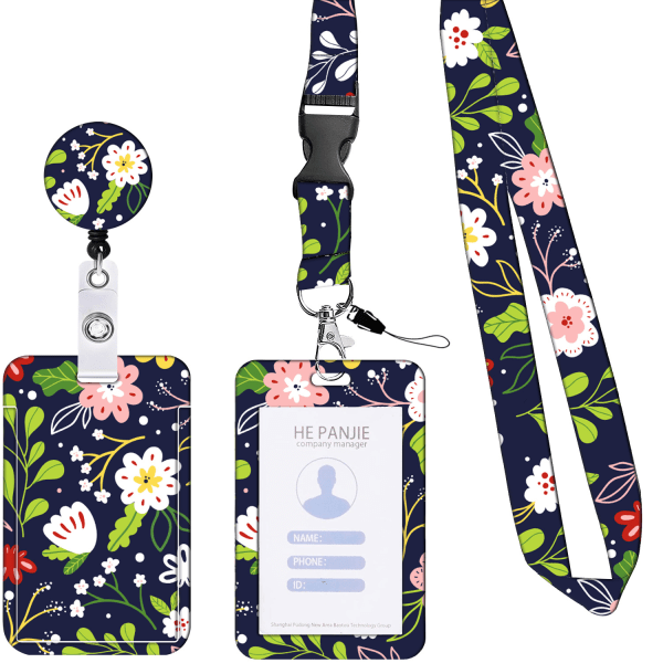 ID Badge Holder with Lanyard and Retractable Badge Reel Clip,