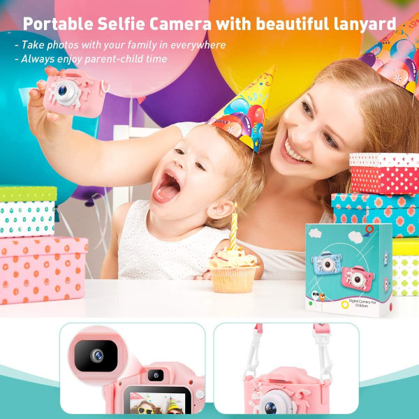 Unicorn Kids -kamera tytöille toddler - Minidigitaalikameralelut 3 4 5 6 7 8 -vuotiaille lapsille - Anti-Drop 20,0 MP