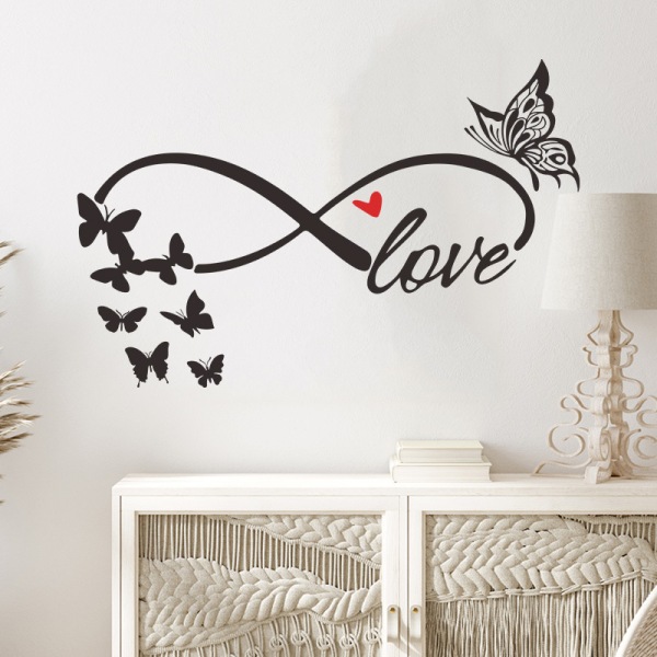LOVE Butterfly Sovrum Hem Hem Väggdekoration Wall Sticker Sticker