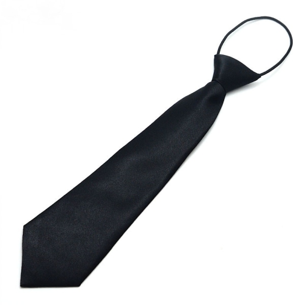 Lasten solmio yksivärinen, lasten säädettävä vetoketjullinen solmio, lasten suoritussolmio, laiska solmio, musta