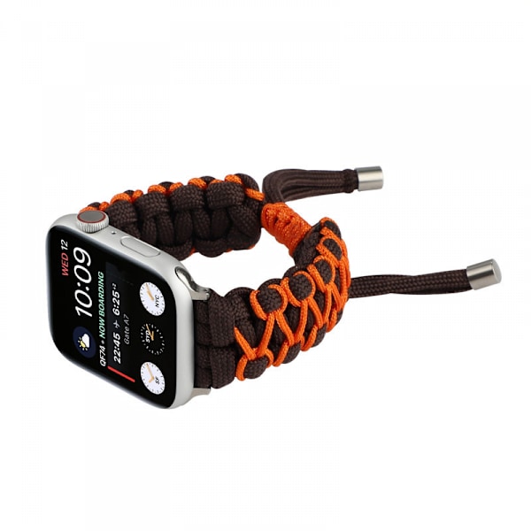 Paracord Watch Band Justerbar Flettet Rem for Apple Watch 42/44/45mm Håndleddsrem Nylon Flettet Watch Band Erstatning