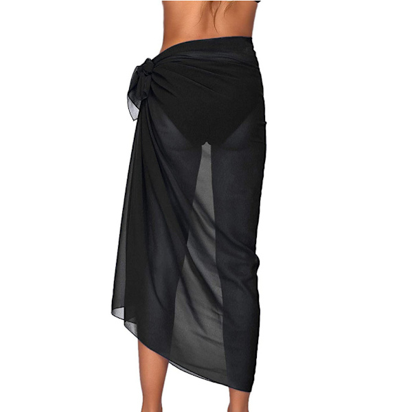 Kvinders Chiffon Strand Pareos Sarong Gennemsigtig Badetøj Cover Up Badetøj Bikini