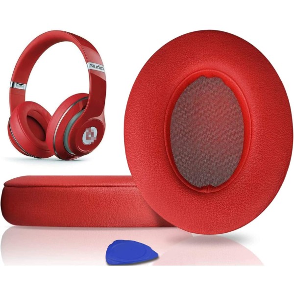 Ersättande öronkuddar Kuddar för Beats Studio 2 & Studio 3 trådbundna och trådlösa hörlurar, öronkuddar med mjukt proteinläder, brusisoleringsminne Fo