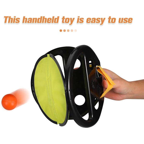 Bold og Fang Spil Børns Håndfang Bold Racket Legetøj til Børn Racket Kast Bold Bordtennis Håndklip (2 stk. Racket 4 stk. Bolde)