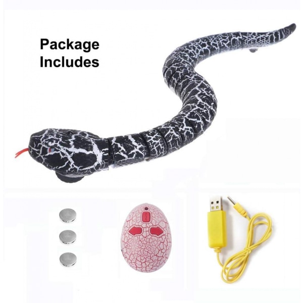 Realistisen kauko-ohjattavan RC-käärmelelun nopea liikkuva simulaatio Väärennetty Rattlesnake Robottilelu Paristokäyttöinen Käärme-Munan Ohjain USB-ladattava Käärme