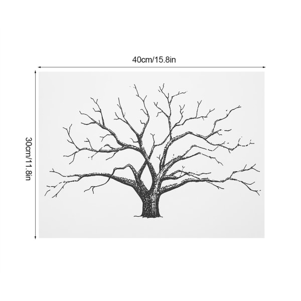 30x40cm DIY Bröllop Fest Fingeravtryck Målning Gästbok Signatur Träd Heminredning med Inkpad