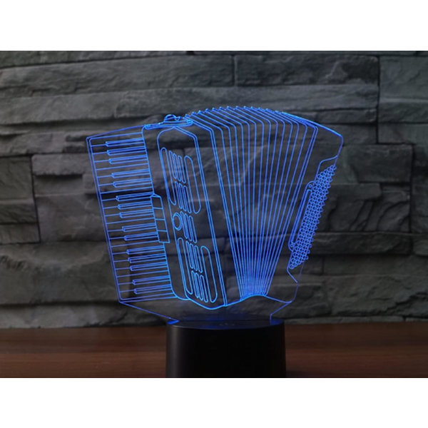 3D Akkordeon Fjernkontroll 16 Farger Nattelysbilder Illusions Akryl LED Bord Nattbord Lampe Barn Soverom Skrivebord Dekor Bursdagsgaver Leke for Barn