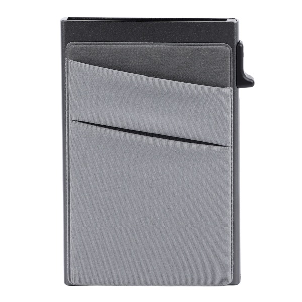 Menn Slim Kortlommebok Lommebok Sikker Beskyttelse Kortlommebok Side Push Aluminiumlegering Slim Minimalistisk Lommebok Etui  Fri Størrelse Grey