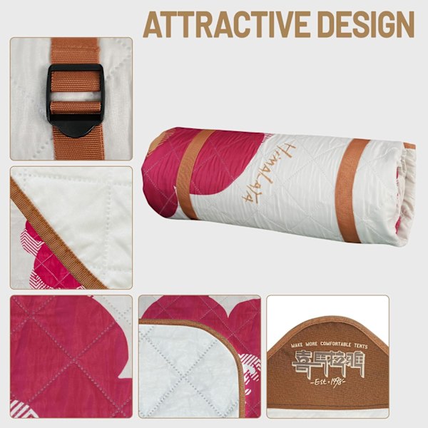 Ekstra Stort Picnic Tæppe 200 x 200 cm Foldbart Vaskbart Vandtæt Sandtæt Blødt Sødt Picnic Tæpper Udendørs Picnic Måtter til Camping