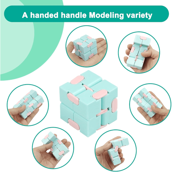 Infinitycube Fidget Legetøj Stressaflastende Fidgeting Spil til Børn og Voksne, Sød Lommestørrelse Unik Gadget til Angstlindring og Tidfordriv Green