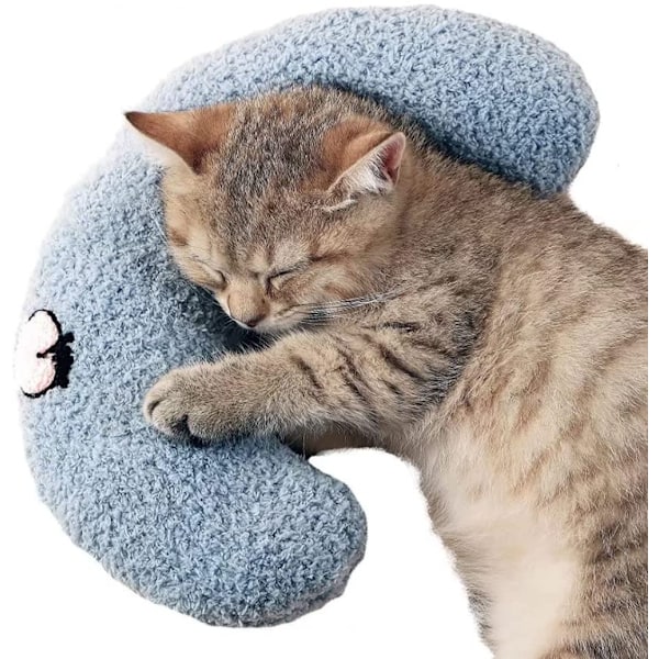 Lille pude til katte, ultra blød og fluffy kæledyr beroligende legetøj halv donut cuddler til led lindring sove forbedre maskinvaskbar