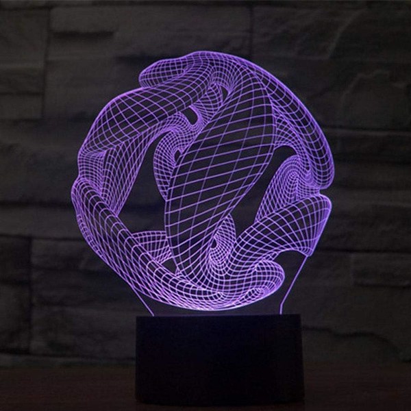 Abstrakt 3D Chihuahua Hund Optisk Illusion Natlys 7 Farveændring Berøringskontakt USB-drevet LED Akryl Skrivebordslampe til Jul Thanksgiving