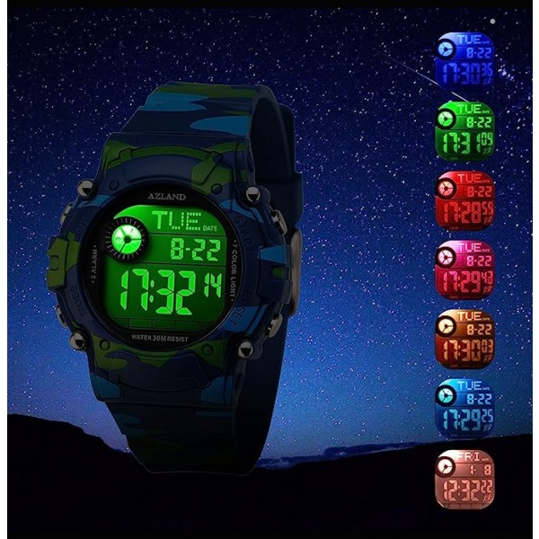 3 Flera Alarm Påminnelse Sport Barn Armbandsur Vattentät Pojkar Flickor Digitala Klockor