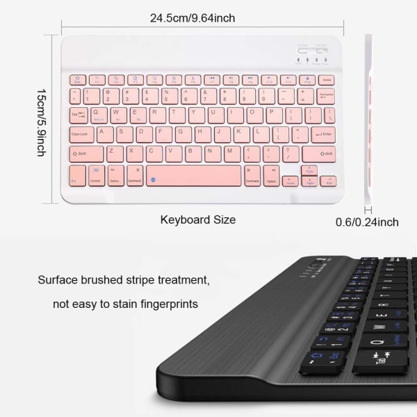 Genopladelig Bluetooth-tastatur og mus-kombination Ultra-slank bærbar kompakt trådløs mus-tastatur-sæt til Android Windows Tablet