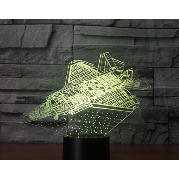3D Flygplan Fjärrkontroll 16 Färger Nattlampor Illusion Akryl LED Bord Sänglampa Barn Sovrum Skrivbordsdekoration Födelsedagspresenter Leksak för Barn