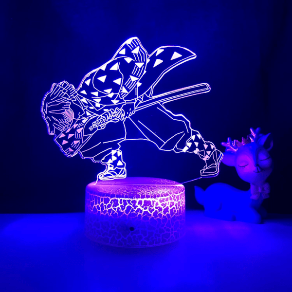Akryl LED Nattlampa Anime Demon Slayer Figur för Barn Barnrumsdekoration Ingen Lampa Present