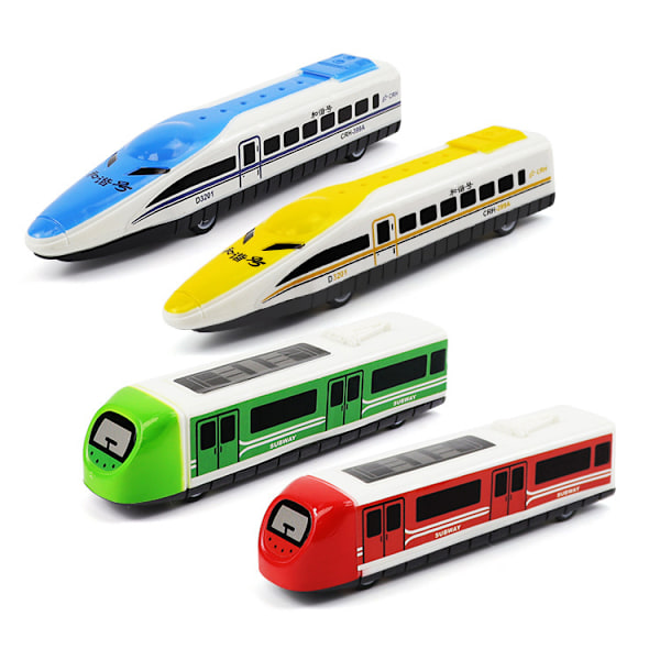 Bullet Train Pull Back Legetøj Højhastighedstog Bytog Moderne Lokomotiver til Børn Småbørn Drenge 4PCS