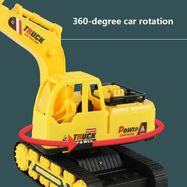 2-kanals RC Grävmaskin Modell, Barn Elektriska Leksaker Fjärrkontroll Byggfordon, RC Byggnadsgrävmaskin Leksak med Ljus Present