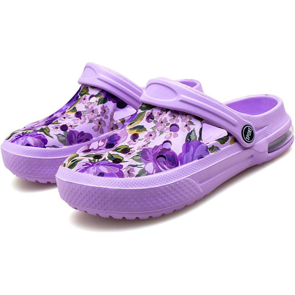 Kvinders Have Clogs Sko Casual Slippers Strand Sandaler Anti-Slip Pool Vandsko Hjemmesko Sommer Fodtøj Purple 9.5inch 8.5 Women/7 Men