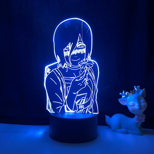 3D LED-lampe Anime Chainsaw Man Lady til soveromsinnredning, barnebursdagsgave, Manga Chainsaw Man LED-lys nattbord