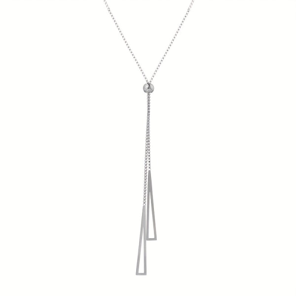 Geometrisk lång triangel Y-formad silver färg halsband kvinnlig lång tröja kedja