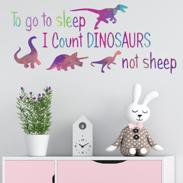 Color To Go To Sleep Engelska Dinosaurier Väggdekor Heminredningsdekaler För Barnrum