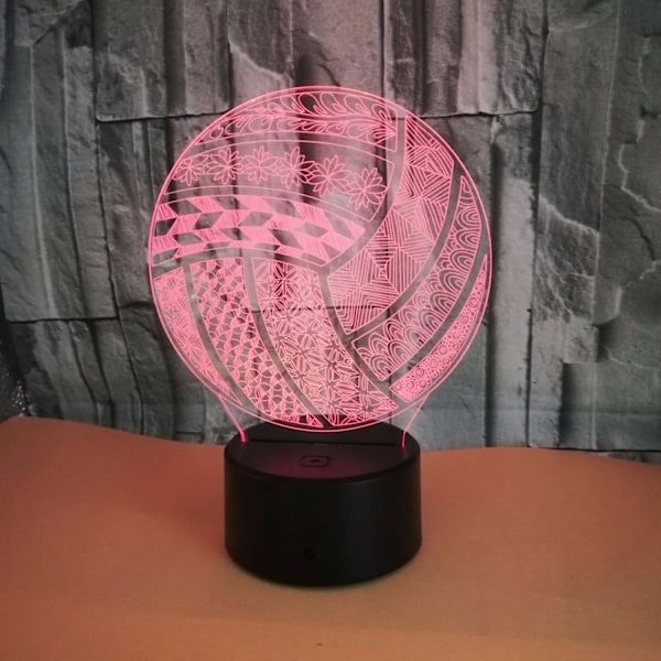 Volleyball Mønster, 3D Illusion Lampe, 3D Natlampe 3D LED Nyhed Fødselsdag Ferie Lys Gave Touch Fjernbetjening Legetøj