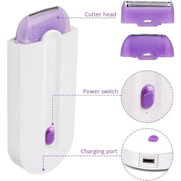 Epilator til kvinder, hårfjerningsapparat, elektrisk epilator, elektrisk hårfjerningsmaskine ABS-materiale flydende net trimmer skader ikke huden