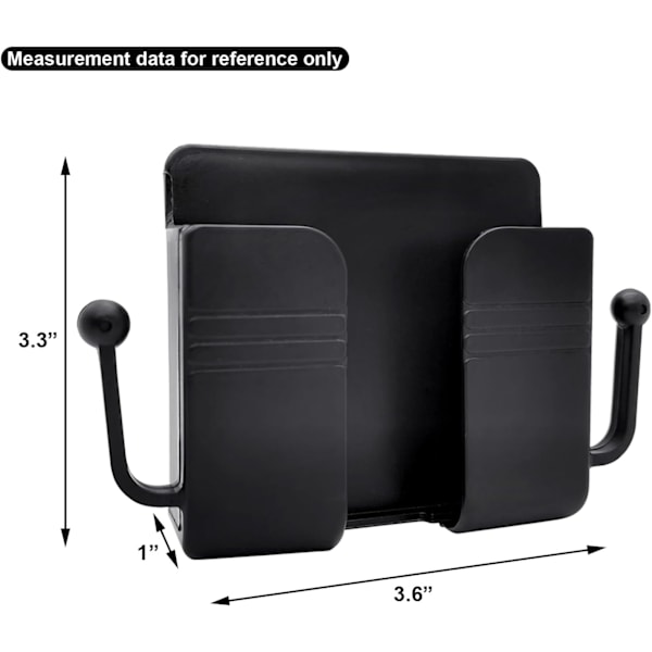 Självhäftande väggmonterad telefonhållare med krokar Telefonställ Laddningshållare för smartphones Mobiltelefonhållare Telefonhållare för vägg Hemma Kontor Black