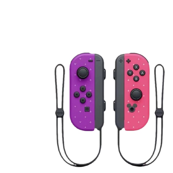 Nintendo Switch-kontroller Joycon trådløs Bluetooth-spillkontroller fjernvekkelse med tau pink+purple