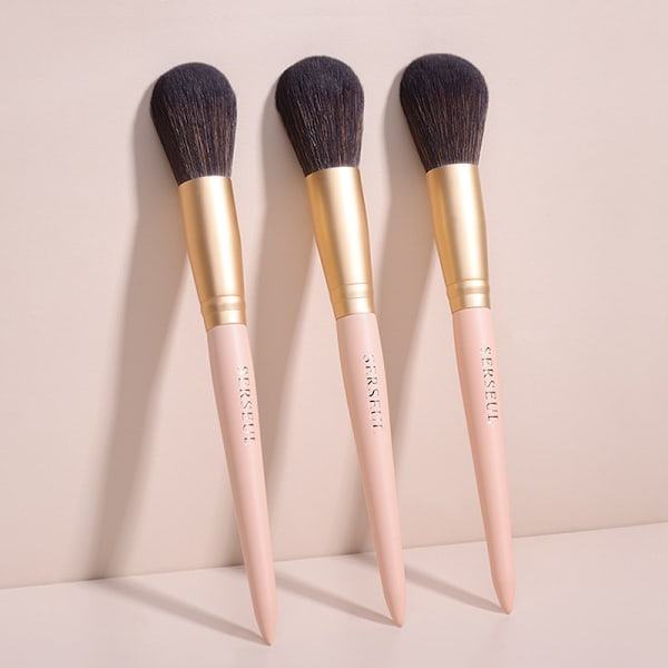 Ultra blød pudder makeup børste, til løs eller presset settingpudder og mineralfoundation, let dækning, 1 stk.