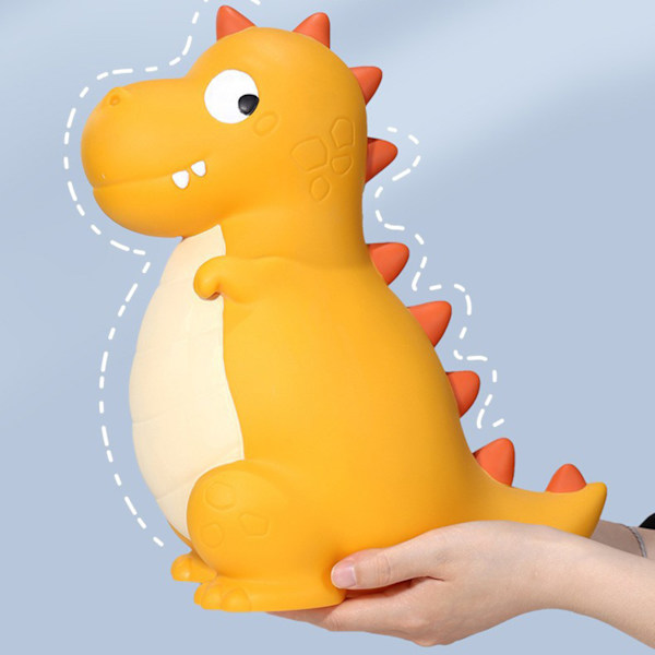 Dinosaurie Spargris Söt Cartoon Pengar Spara Box Fall Motstånd Pengar Mynt Bank Skrivbord Dekoration Pojkar Flickor Present Yellow Small