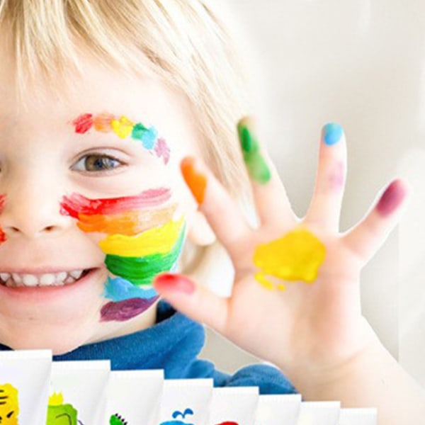 60ml Sikker Fingermaling Lyse Farver Vaskbare Kunst Maling Tilbehør til Baby og Børn 12 Farver