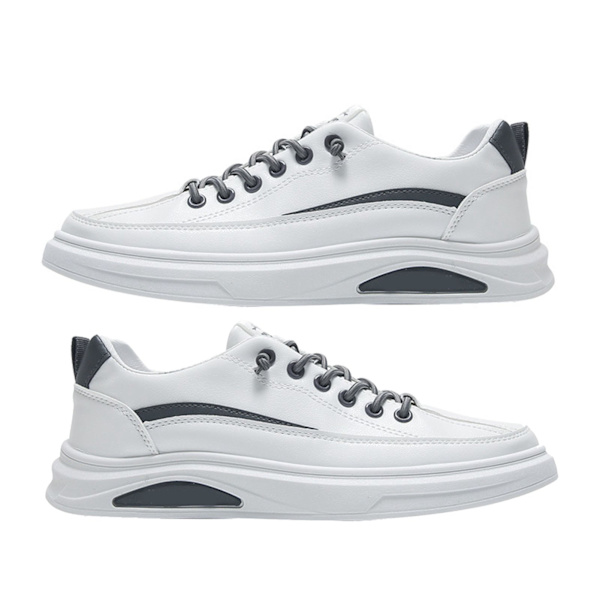 Herr Sneakers Fashionabla Antihalk Sula Artificiell PU Sneakers Herr Casual Skor för Daglig Utomhus White Grey 40