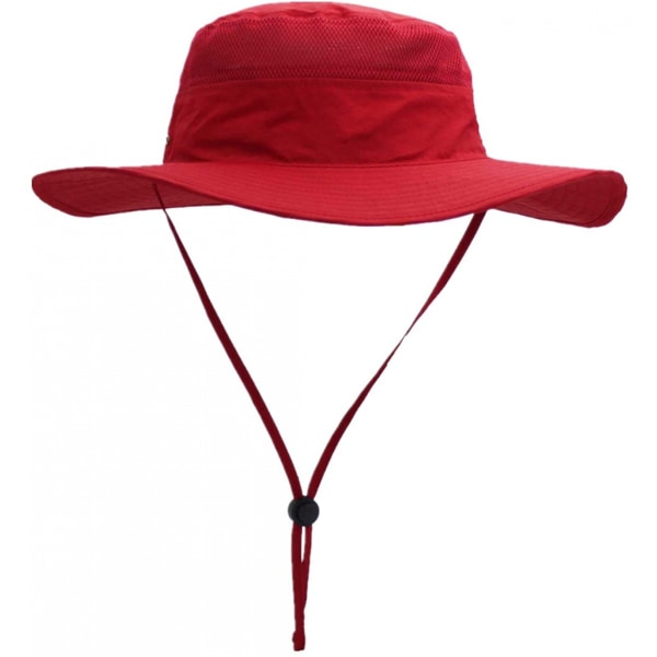 AVEKI Miesten aurinkohattu UPF 50+ leveälierinen ämpärihattu tuulenpitävät kalastushatut, punainen
