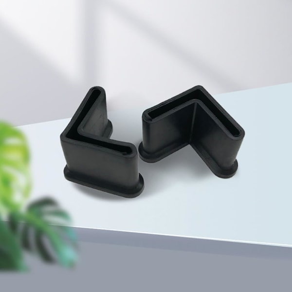 16 kpl (25 mm x 25 mm) L-muotoisia kumikulmarautasuojuksia, huonekalujen kulmarautajalkatyynyjä, huonekalujen kumijalkasuojuksia, musta
