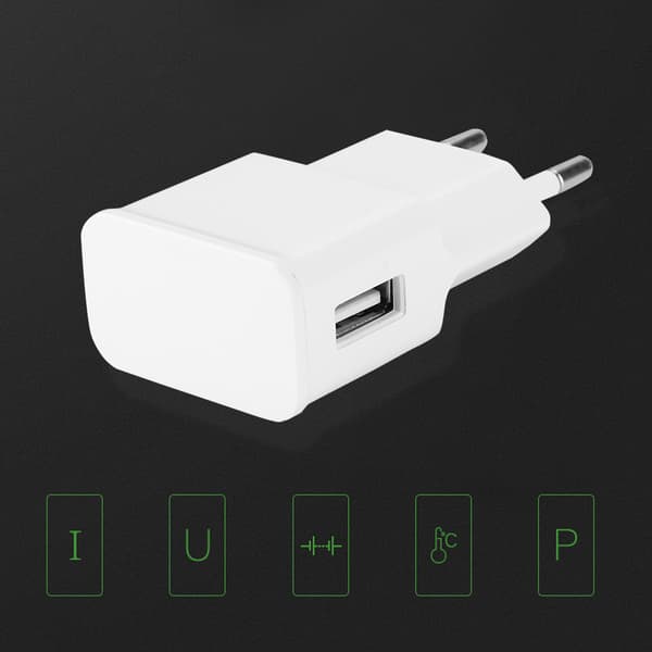 Mini strømadapterstik hvid enkeltport USB-væg hurtigopladerstik
