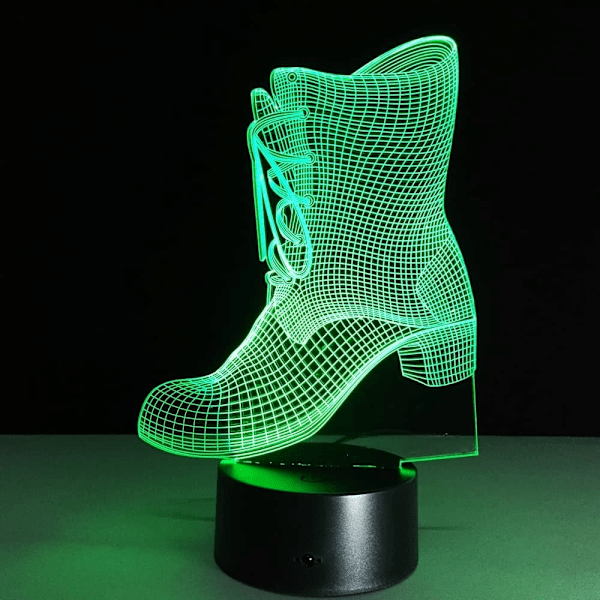 Boots Shape Led Nattelys 3D Illusionslampe Gave Fargeendring Nattelys Barnelampe Ved Sengen Batteridrevet Lamparas Frakt