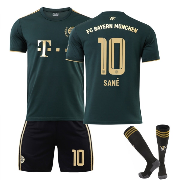 Bayern Green Special Memorial Jersey Set Lapsille Aikuisille Jalkapallo Jalkapallopaita Trainin Jersey Suit No.10 SANE 18