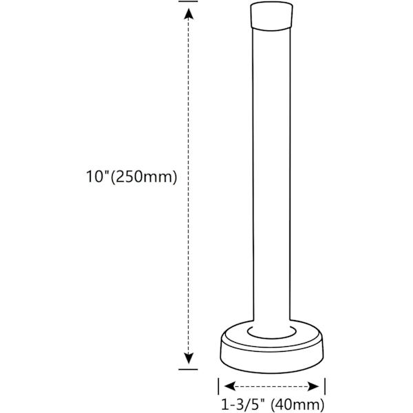 Dørstopper, 10 tommer lang dørstopper, vægmonteret, moderne dørstop udvidet dørholderbeskyttelse, rustfrit stål dørstop kofanger gummispidser 10 Inch