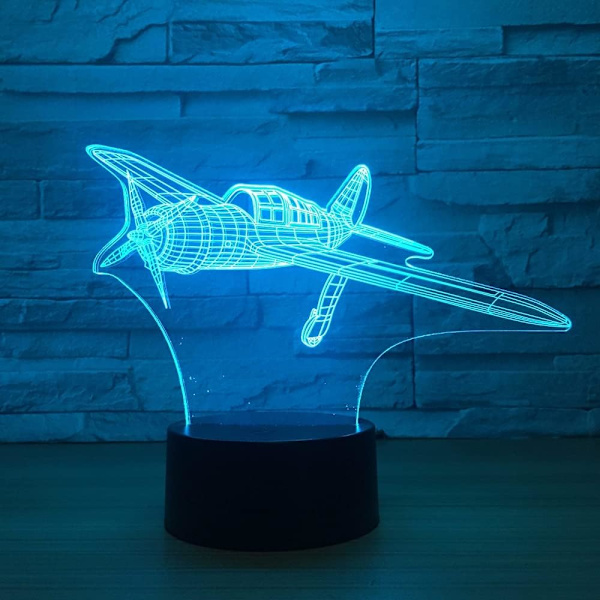 Propellfly 3D LED-lampe med 7 farger nattlys for barn, berøringsstyrt USB-bordlampe Lampara Lampe Baby sove nattlys