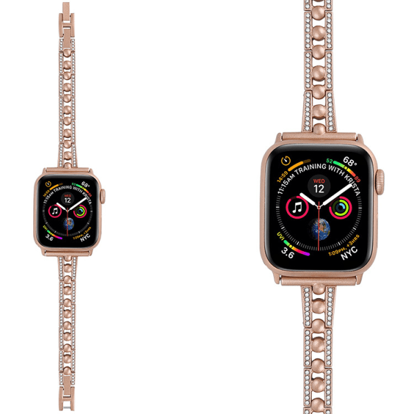 Stainless Steel Bands for Apple Watch 42/44/45mm, Diamond Rhinestone Bracelet Metal Strap for iWatch Series 8/7/6/5/4/3/2/1/SE