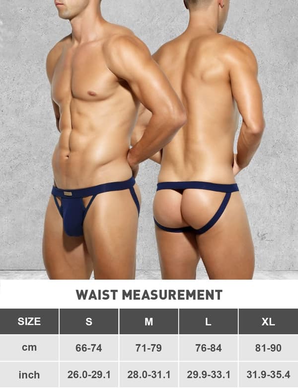 Mænds atletiske støtteundertøj i strækbart mesh, jockstrap multipakke deep Blue M