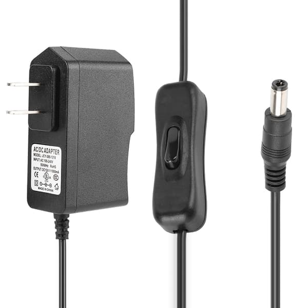 12V/1A strømadapter AC/DC strømforsyning strømadapter med bryter